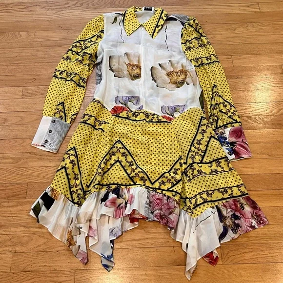 Ganni | Dresses | Ganni Silk Floral Dress Size Xl | Poshmark